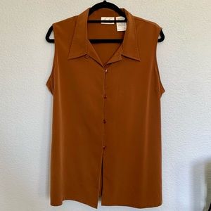 Kathie Lee Collection Sleeveless Collared Blouse